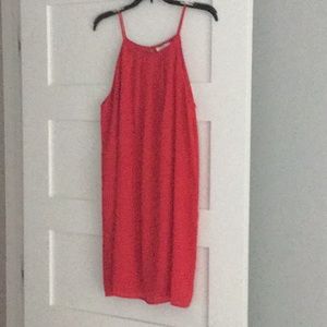 Red cocktail dress.